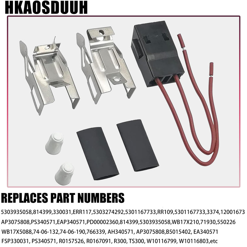 ERR117 Range Burner Receptacle Kit Replacement Parts for Stove Compatible with Whirlpool Kenmore Sears and Roper Refrigerator Oven 330031 RR117 RR109 5301167733 5303935058 WB17X210 12001673