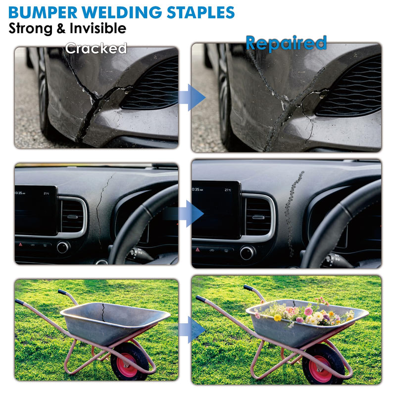 3000PCS Plastic Welding Staples 0.6/0.8mm – 6 Types Hot Stapler Kit for Car Bumper, Dashboard & Lamp Holder Repair – Stainless Steel Welder Staples for Plastic Welding Gun