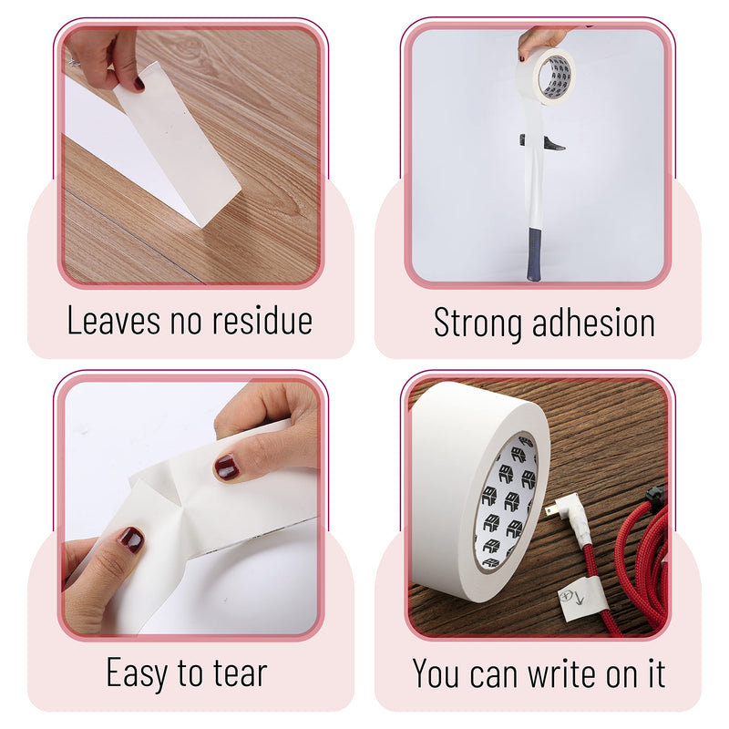 Bates- Gaffers Tape, 2 Inch x 23 Yards, White, Non-Reflective Gaffer Tape, Floor Tape for Electrical Cords, No Residue Gaff Tape, Cable Tape, Gaffing Tape 1