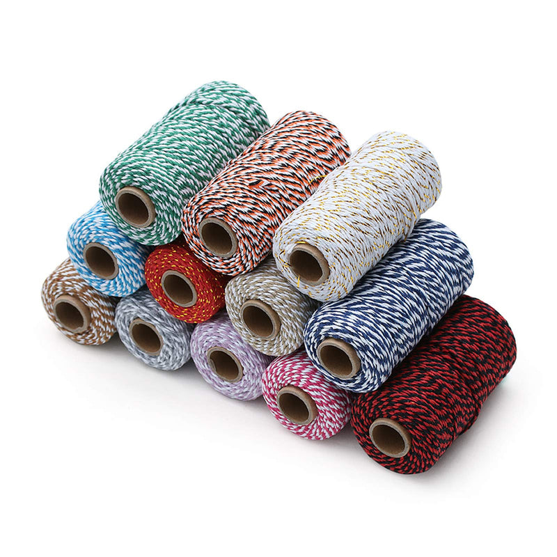 1 Roll 2mm 109 Yard Colourful Cotton Cord Bakers Twine DIY Crafts Gift Wrapping Christmas Wedding Home Decor String Rope (Gold Wire+Pink) Gold Wire+pink