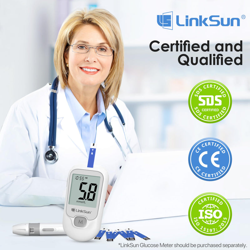 Diabetic Blood Test Strips*300, Used for G-425-1,G-425-2V, G-425-3, G-427B Blood Glucose Monitor Only, 0.7μl Blood Sample, Accurate Measurement, Results in 5 Seconds, 6 Bottles of 50 Pieces Each
