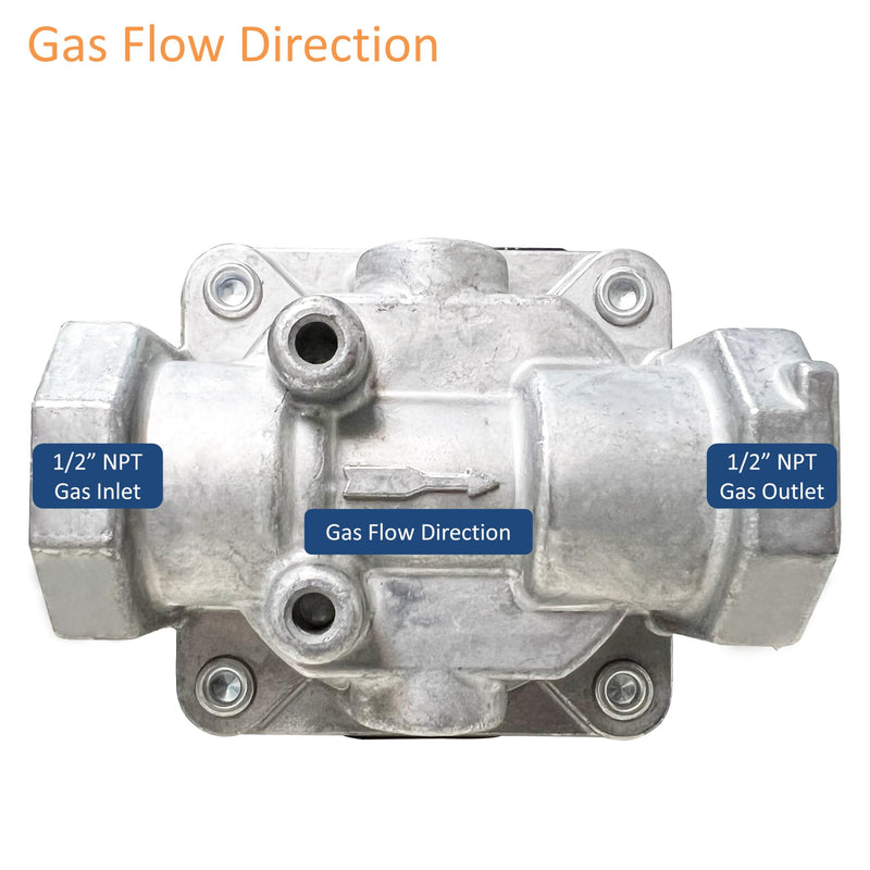 Maxitrol RV47L Natural Gas Pressure Regulator, 1/2" FPT Thread, 13/16" In and Out Opening, 1/2 PSIG In, 4" - 8" WC Out 1/2” Natural Gas (NG)