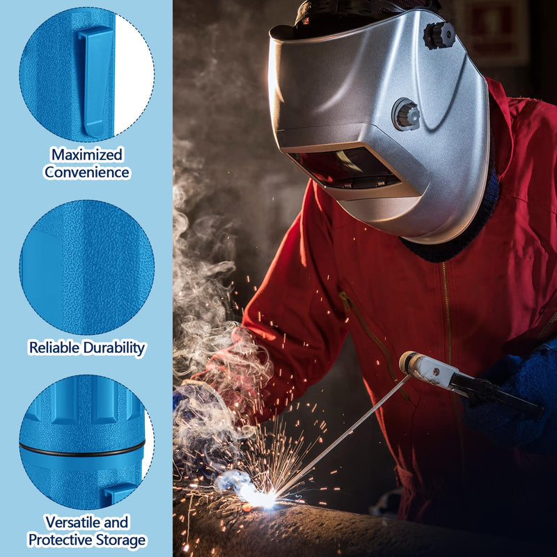 Zonon 2 Pcs Welding Rod Storage Tube 14 Inch Stick Electrode Storage Container Airproof Waterproof Canister (holds 350mm / 13.7in Rods)(Blue) Blue