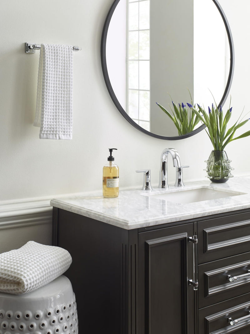 Amerock Glacio Clear/Polished Nickel 8 inch (203 mm) Center-to-Center Towel Bar, BH36065CPN 8 Inch (203 mm)
