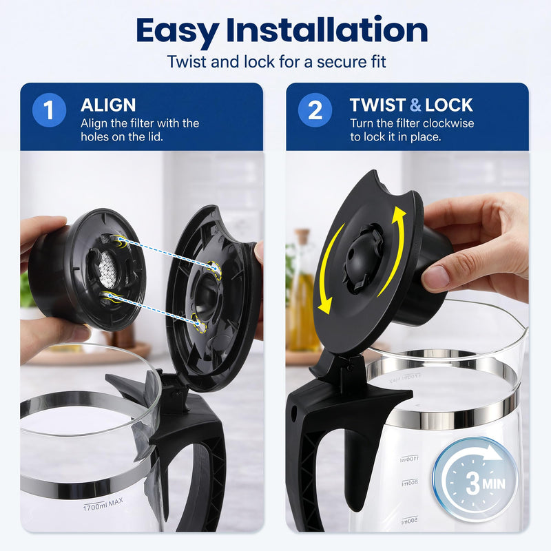 2 Pack Remineralization Water Filters Replacement, Compatible with Bluevua RO100ROPOT and RO100ROPOT(UV) Systems, Alkaline for Reverse Osmosis Filter, Remineralize and Increase pH 2