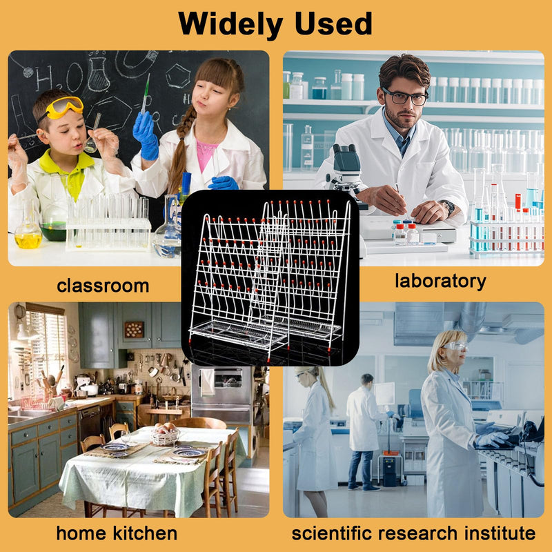 Lab Drying Rack 55 Pegs Lab Glassware Rack Steel Wire Glassware Drying Rack Free-Standing Tube Drying Draining Rack for School Laboratory Utensils (24 pegs) 24 pegs