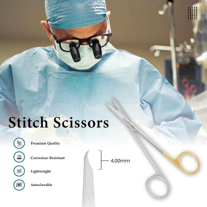 Premium Quality Suture Scissors with Extra Fine Sgarpness (11 CM) 11 CM