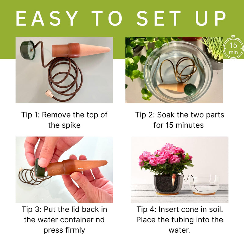 Blumat Classic Plant Watering Stakes - Self Watering Planter Insert for Pots - Automatic Plant Waterer & Plant Accessories (15Pack)