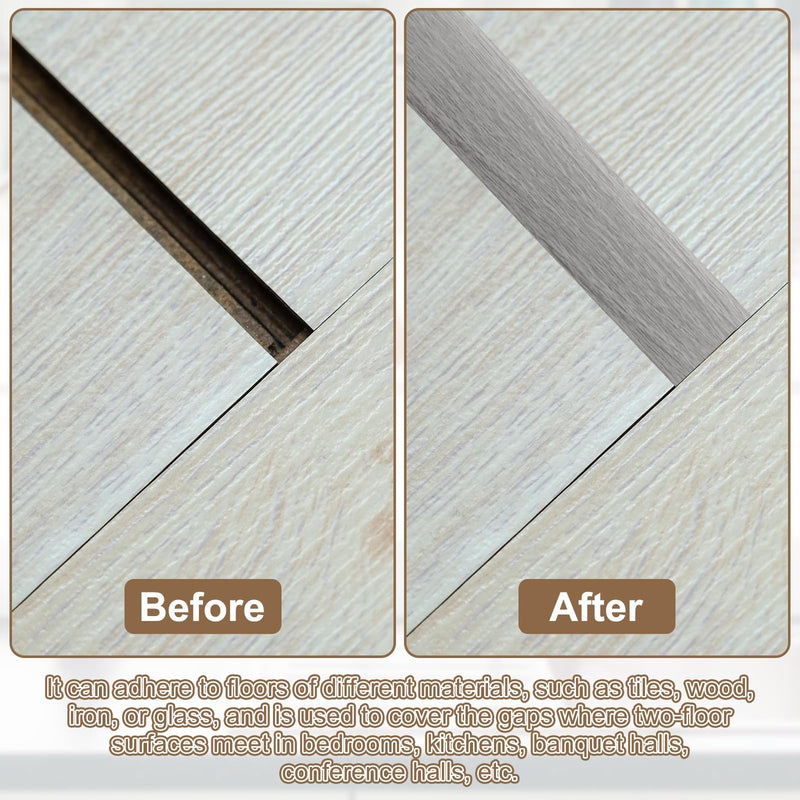 uxcell Floor Transition Strips, 9.84ft x 1.97"(LxW) Self Adhesive Vinyl Flooring Edging Trim PVC Flooring Flat Divider Strip Cover Strips for Joining Floor Gaps, Teak Wood Grain 9.84ft x 1.97"(LxW)