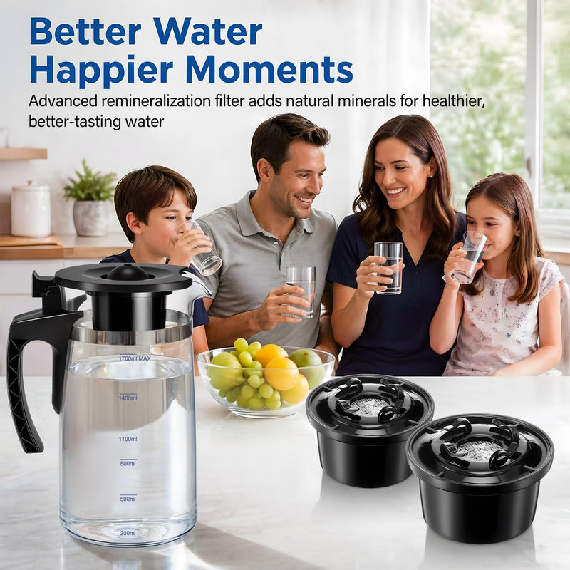 2 Pack Remineralization Water Filters Replacement, Compatible with Bluevua RO100ROPOT and RO100ROPOT(UV) Systems, Alkaline for Reverse Osmosis Filter, Remineralize and Increase pH 2