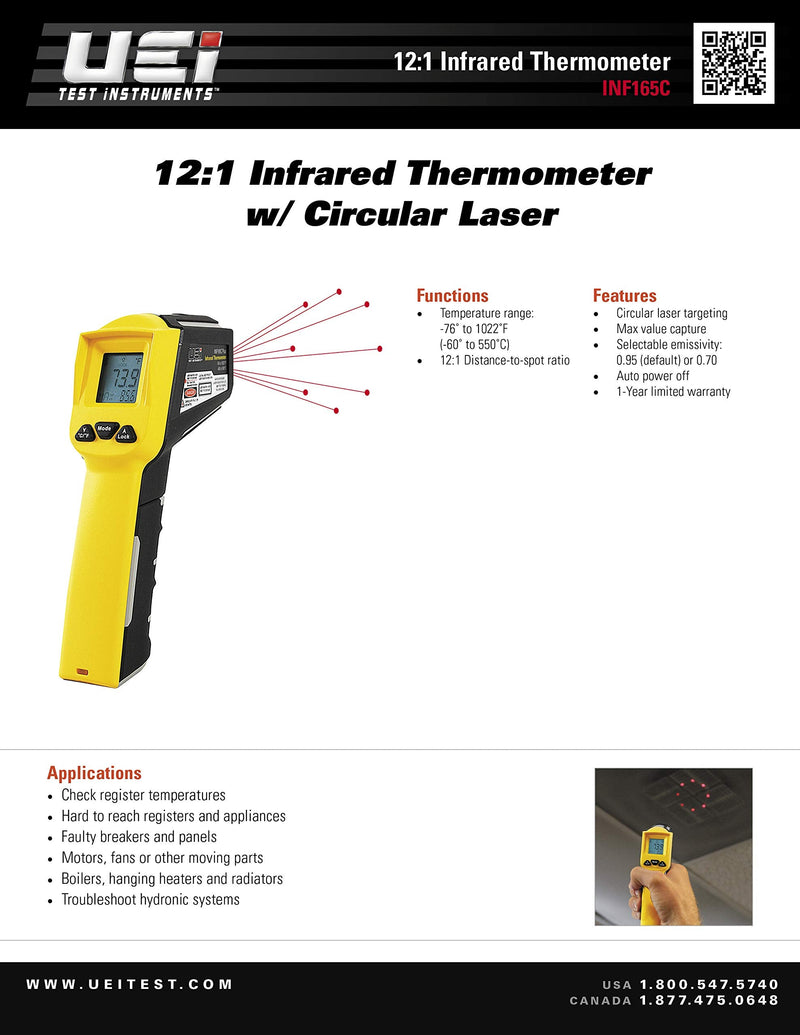 UEi Test Instruments Equipment INF165C 1 IR Thermometer Modern" or "Technological - NewNest Australia