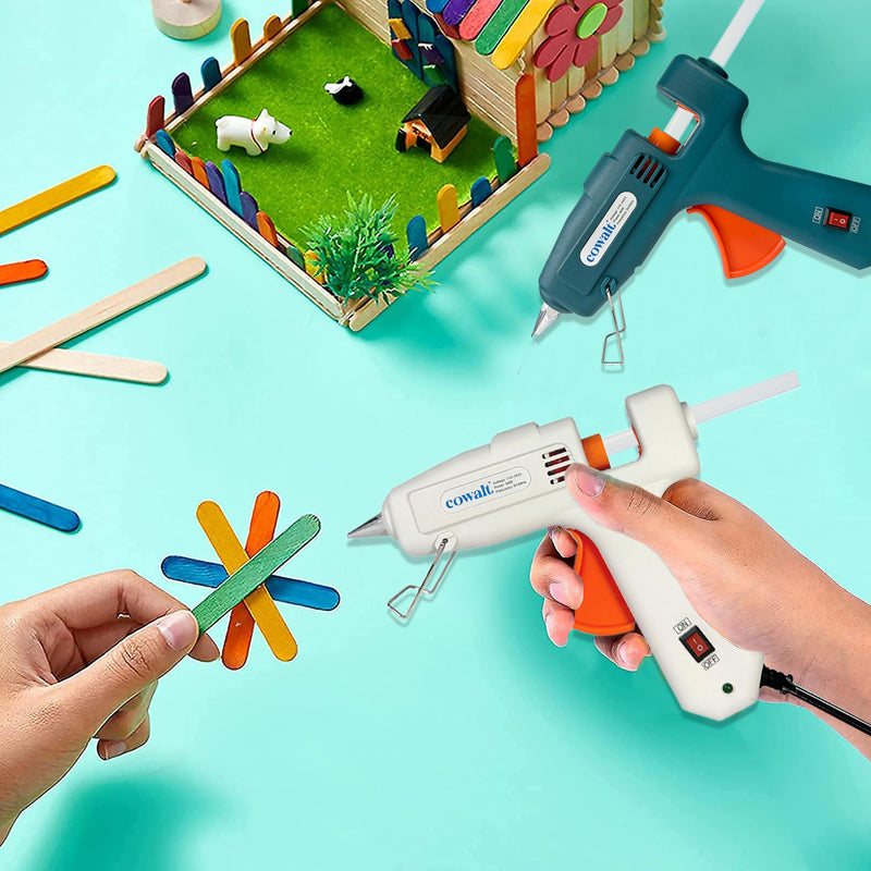 Professional Hot Glue Gun and Sticks Set Full Size 60W High Power Fast Heating Heavy Duty Silicone Glue Gun Kit for Crafts, DIY Repairs (Green) Green