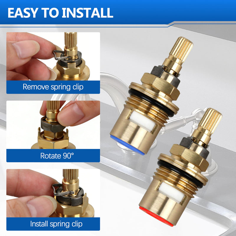 Faucet parts for Kohler K-GP77005-RP & K-GP77006-RP Faucet Ceramic Valve, Hot and Cold faucet valves Replacement Parts(2 Pack)