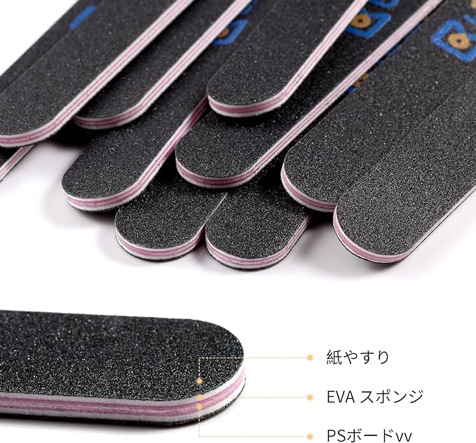 Set of 10 Nail Files, Double Sided Nail File, For Coarse and Fine Nails, Nail Care, File, Gel Nail File, Manicure Removal Tool, Unisex, Black (100/180 Grit) - NewNest Australia