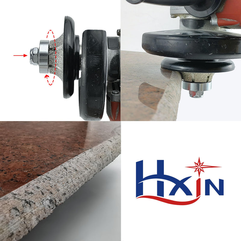 Vacuum brazed Diamond Profile Wheel Diamond Router Bit Chamfer Bit for Dry or Wet Profiling Porcelain Tile Ceramic Granite Marble Stone with 5/8"-11 Use on Angle Grinder B1065 (3/8" x 2-1/2") B1065 (3/8" x 2-1/2") B Half-Bullnose