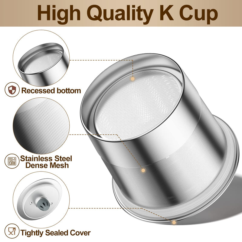 RETHONE Reusable K Cups Coffee Filter, Stainless Steel K Cup Reusable Coffee Pods Filters for Keurig 1.0 & 2.0 Coffee Makers BPA-Free Refillable Coffee Filters (2 Packs) 2 PACK