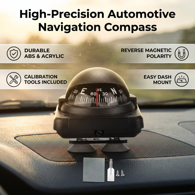 Yosoo Navigation Navigator Foldable Navigation, Car Boat Navigation Direction Pointing Guide Mount, High Precise Mini Navigatorfor Auto Car Boat RV, Solid ABS Navigator5.7 * 5.7 * 5.8