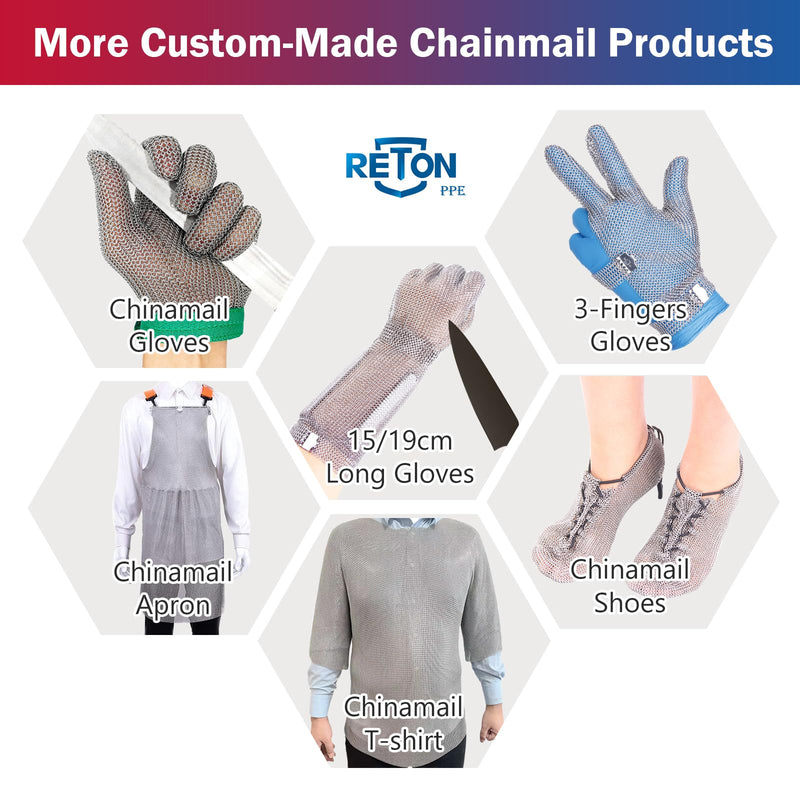 Chainmail Gloves for Cutting Meat&Food,Highest Level Cut Resistant Gloves Food Grade,Upgrade Stainless Steel Metal Mesh Glove,Cut Proof Glove for Chefs,Safety Work Butcher - NewNest Australia