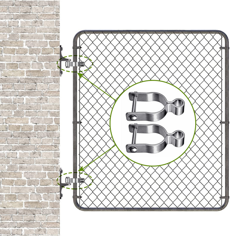 304 Stainless Steel Chain Link Fence Gate Frame Female Hinge for Chain Link Fence Post, 2pcs Post Female Hinges with 5/8'' fit 1-5/8''Outer Diameter Post/Pipe, Bolt/Nut Included Female-1-5/8''-2pcs
