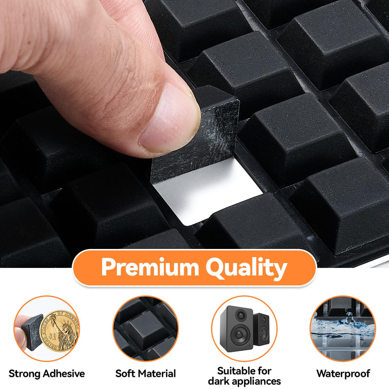 Rubber Feet for Electronics-Adhesive Rubber Feet 16PCS, Black Rubber Feet Adhesive, Stick On Rubber Feet, Rubber Bumpers Self Adhesive 16pcs Large