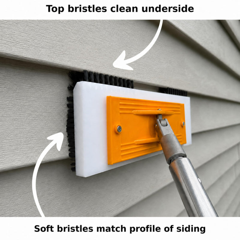 VineSide Vinyl Siding Brush Exterior House Cleaner Fits Extension Poles