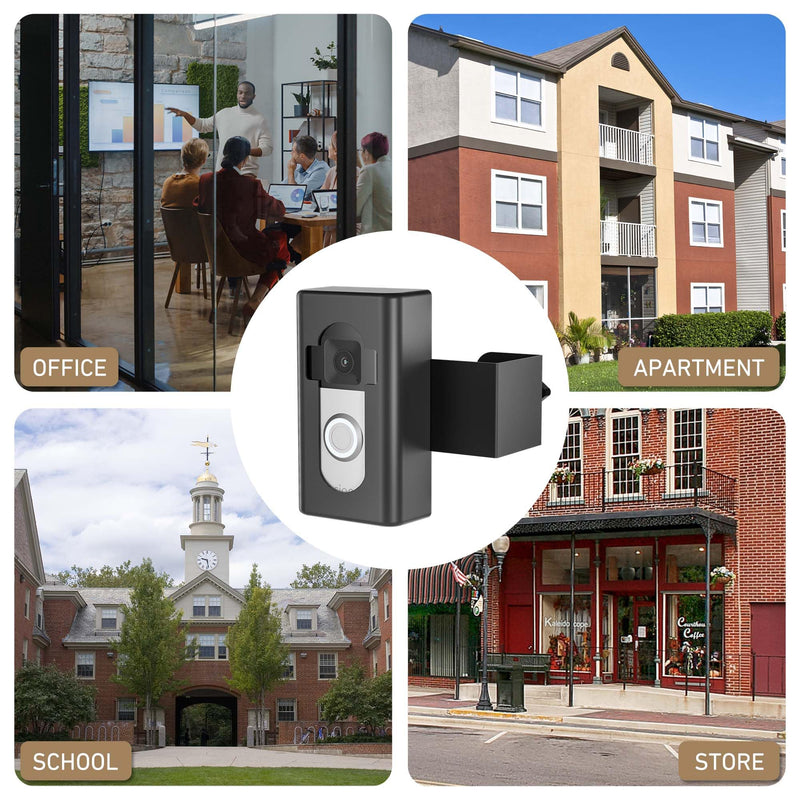 Anti-Theft Video Doorbell Mount,AHBTEYM Ring Doorbell Mount No Drill Bracket Holder Accessories for Apartment Home Rentals Compatible with Video Doorbell 4/3/3 Plus/2/1/2021/2023 Release(Black) Black