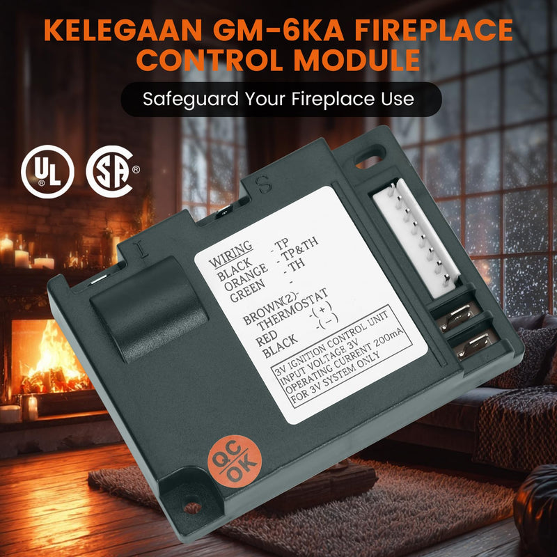 SRV593-592 Electronic Fireplace Control Module, IPI Gas Fireplace Ignition Control Module, Replaces for Dexen SRV593-592, 593-592, GM-6KA, GM6K-N, GM6K-M, Fit Heatilator and Other Fireplace Systems