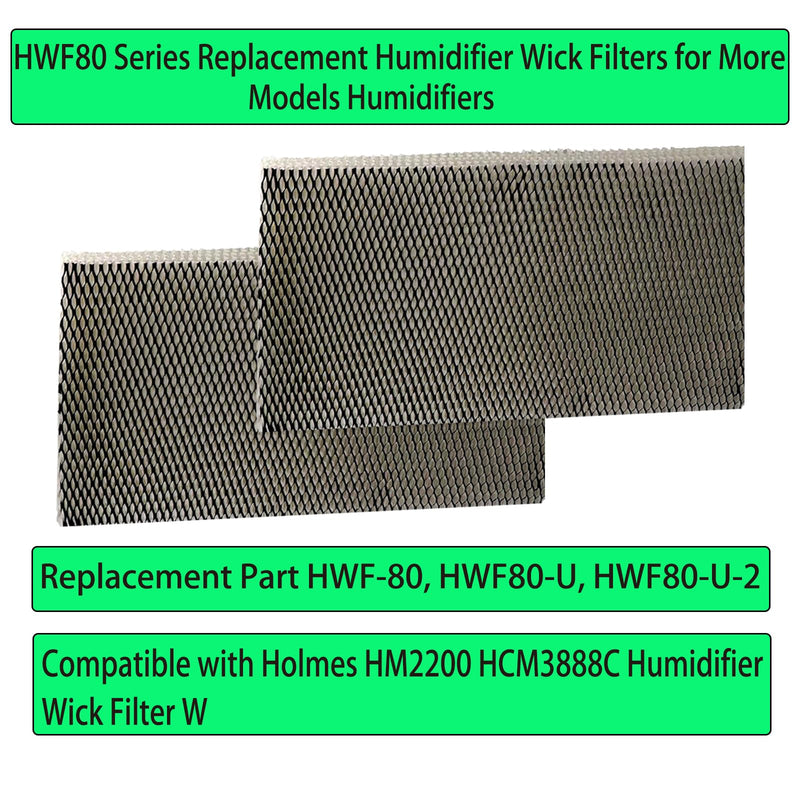 2 Pcs HWF80 Wick Filters Compatible with Holmes HM2200, HCM3888 Humidifier