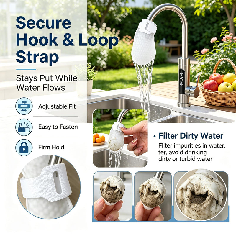 Disposable Non-Woven Faucet Filter Sleeve,10 Pack Fix Straps Kitchen Bath