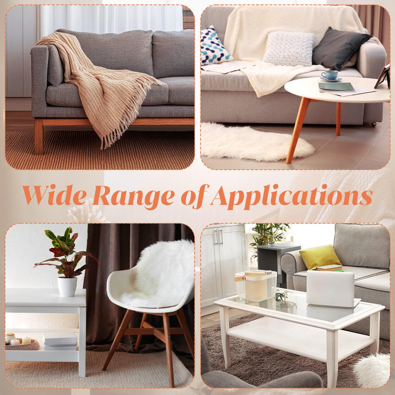 32Pcs Carpet Protector, Spiked Plastic Caster Cups Clear Round and Square Spiked Furniture Cups for Chair, Table, Sofa, Bookcases Furniture
