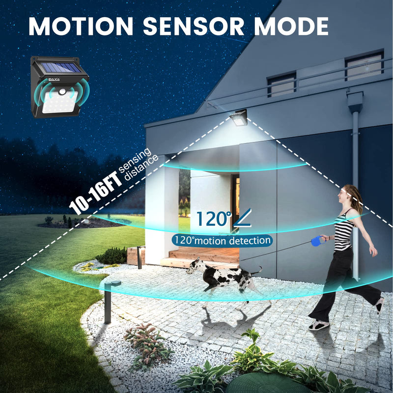 BAXIA TECHNOLOGY Solar Outdoor Lights Wireless Security Motion Sensor Solar Lights Outdoor Waterproof for Front Door,Backyard,Steps,Garage,Garden (400LM,4 Packs)