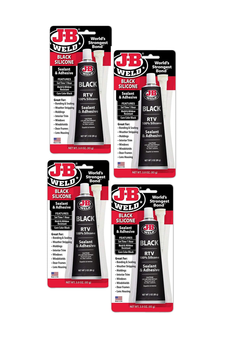 J-B Weld 31319 Black RTV Silicone Sealant and Adhesive - 3 oz. 3 Ounce