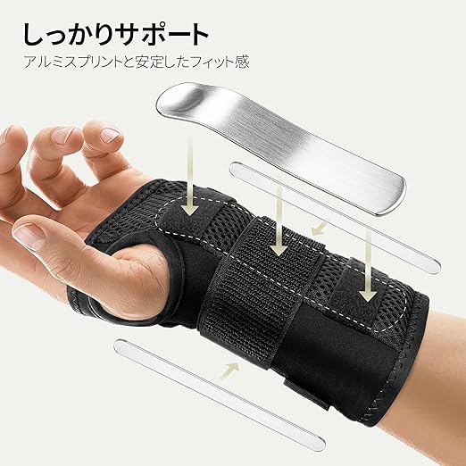 FREETOO Doctor Approved Wrist Support with 3 Stays,Adjustable Day Night Carpal Tunnel Wrist Splint for Men Women,Wrist Support Brace for Arthritis,Tendonitis,Sprained,RSI and Sports Protecting Left(13-20CM) Left-RoseRed
