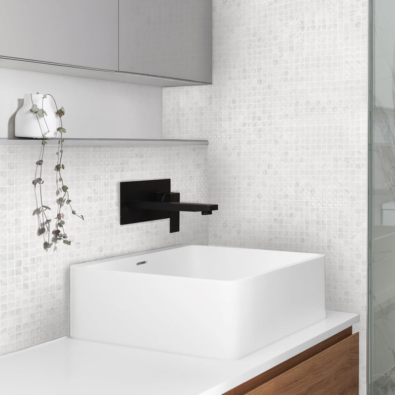 Smart Tiles Peel and Stick backsplash, Mosaic Frost White, 22.56"x11.58" Pack of 5