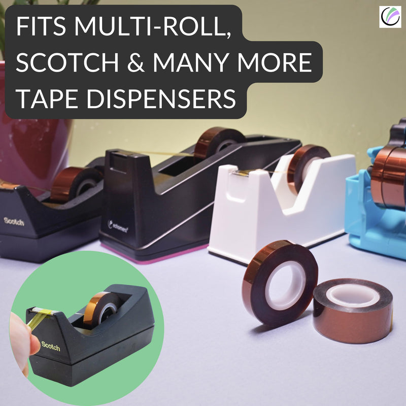 echomerx 3-Pack High Temp Heat Tape 10mm x 33m (108ft) - Heat Resistant Sublimation Tape for Crafts & Electronics - 1" Core, No Residue, 482°F Max - Brown 10mm | 1"-Core Brown | 3-PK