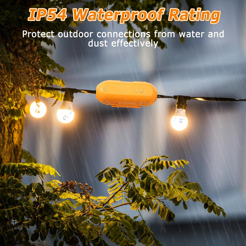 2 Pack Extension Cord Cover Waterproof,Ip54,Stuck Extension Cord Design,Ideas to Protect Holiday Lights and Electrical Tool Cord Connection,Orange Orange