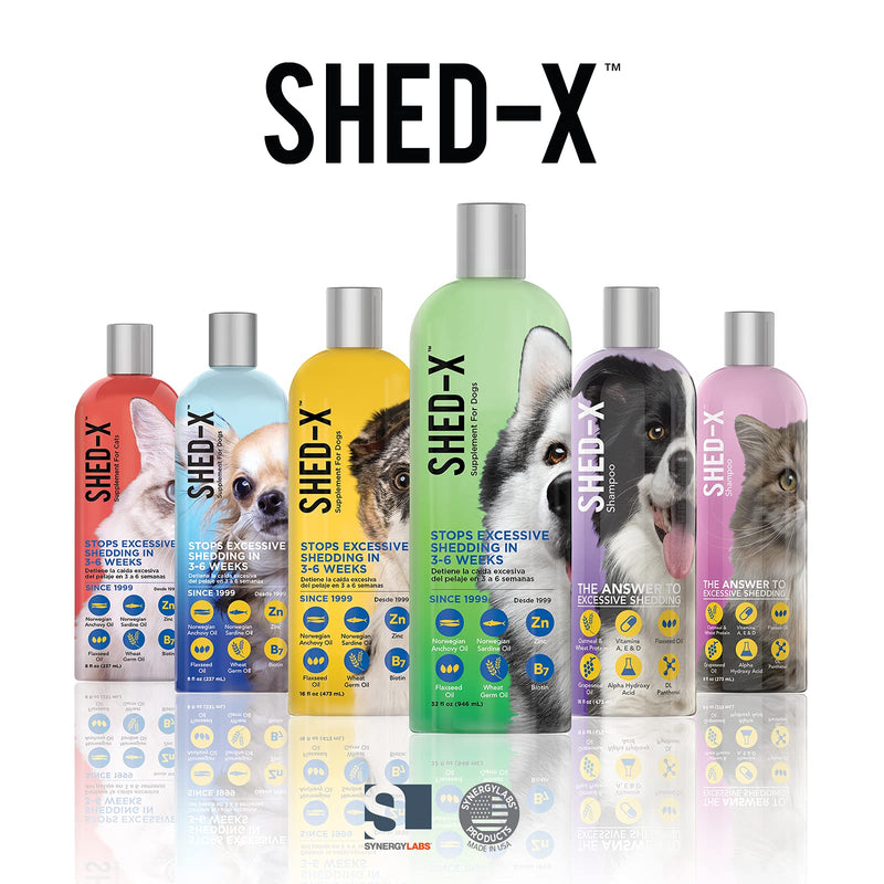 Shed-X Liquid Daily Supplement For Dogs – 100% Natural – EliminatesExcessive Dog Shedding with Daily Supplement of Essential Fatty Acids, Vitamins and Minerals 16 Ounce - PawsPlanet Australia