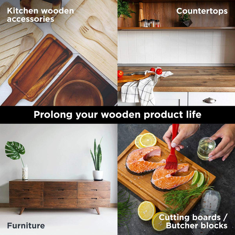 Cutting Board Food Grade Mineral Oil (8,5 oz) - Revitalize Cutting Board, Butcher Block, Countertops and Wood Utensils - Food Safe - Made in North America