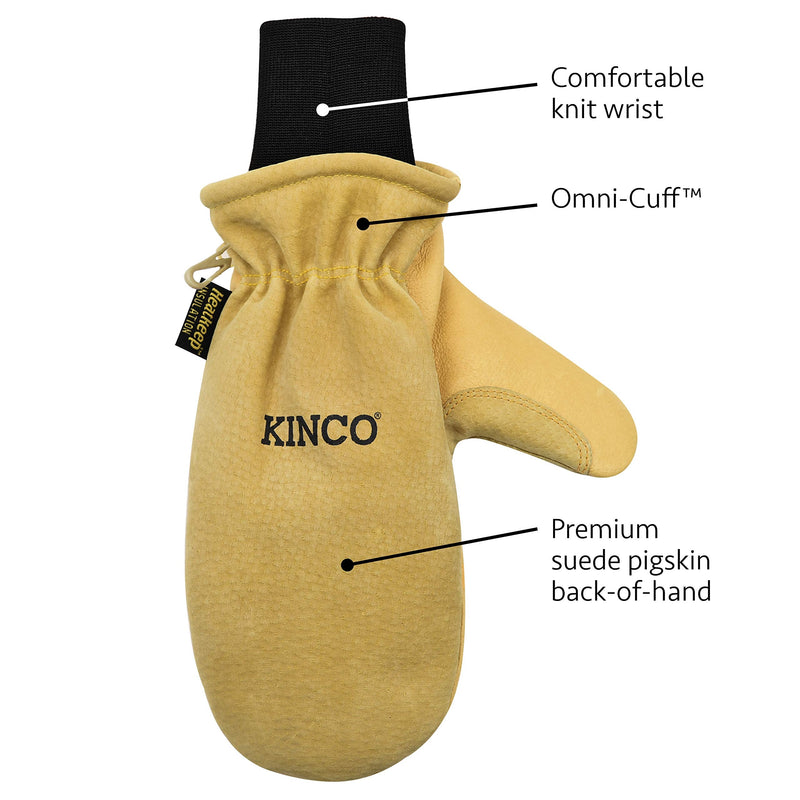 Kinco - Premium Leather Work and Ski Mitt with Nikwax Waterproof Wax, (901T) X-Large (Pack of 1) Pigskin