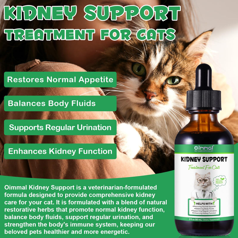 Kidney Support for Cats, Cat Kidney Treatment Support Cat Urinate Regularly, Strengthen Kidney Function,Increase Immunity, Herbal Supplement Supports Healthy Kidney Function- 60ml/2fl.oz 1PCS