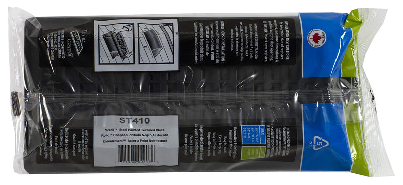 Decor Grates ST410 Scroll Design Floor Register, 4x10 Inches, Textured Black