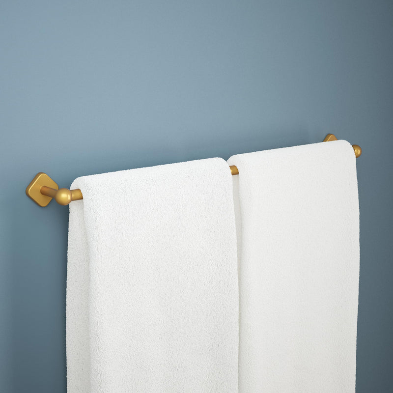 Franklin Brass Gainesville (1-Pack) 18'' Towel Rack w/ 6" Extender for Bathroom Satin Gold Towel Bar for Bathroom Wall Mounted Towel Holder Rod GNV26-SG
