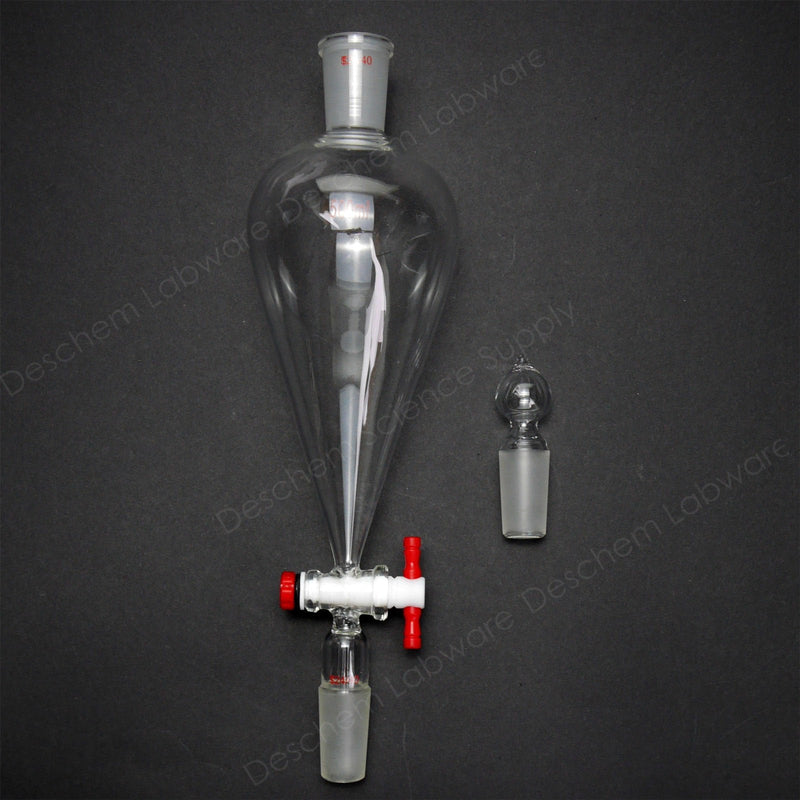 500ml 24/40,Glass Pyriform Separatory Funnel,Pear Shape with PTFE Stopcock,Lab Chemistry Glassware 500ml