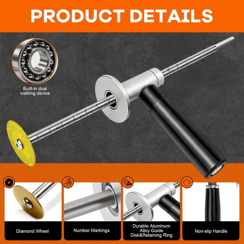 Inside Pipe Cutter for PVC Pipe Cutter,with 4 Diamond Grit Cutting Wheel And Handle,7 Inch Adjustable Cutting Depth,Fit for 1-1/2 Inch to 8 Inch Pipe,1/4in Hex Shank Fit for Impact Drivers And Drills