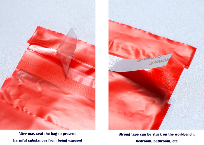 Biohazard Bags Small with Strong Adhesive Strip for Lab,Tattoo Parlors, Clinics and Home,Rip Proof,1.57 Mil,50 Count 50
