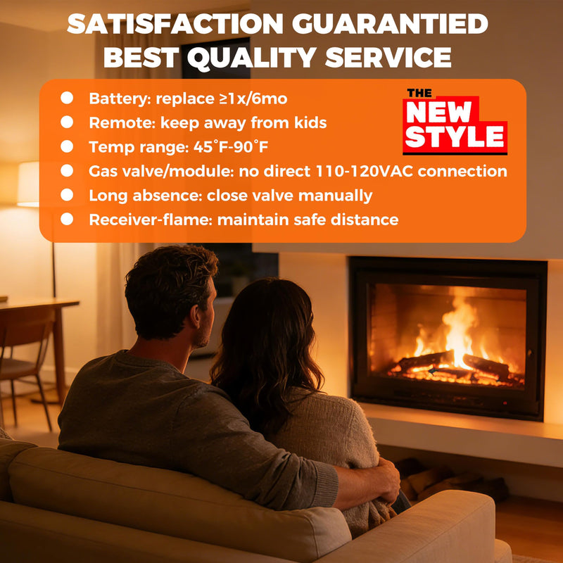 Gas Fireplace Remote Control Kit,Thermostat, On/Off Remote Control, Countdown Timer,LCD Screen,for Millivolt Valve System, Replace for skytech 1420-A,1420TH-A,1001-A,1001TH-A, Acumen RCK,and More