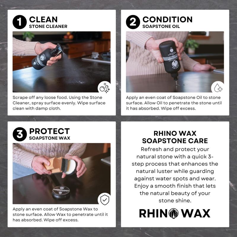 Rhino Wax Soapstone Oil Refill 32 oz for Slate & Concrete (NO Mineral Oil) 32 Fl Oz (Pack of 1)