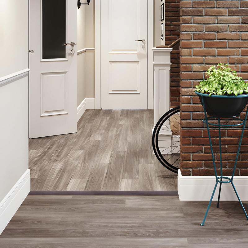 INMOZATA 4Ft Floor Transition Strip, Self Adhesive Vinyl Cover Floor Strip Laminate Flat Divider Flooring for Joining Floor Gaps, Carpet, Threshold Cover, Doorway Transitions Strip(Walnut) Walnut 1