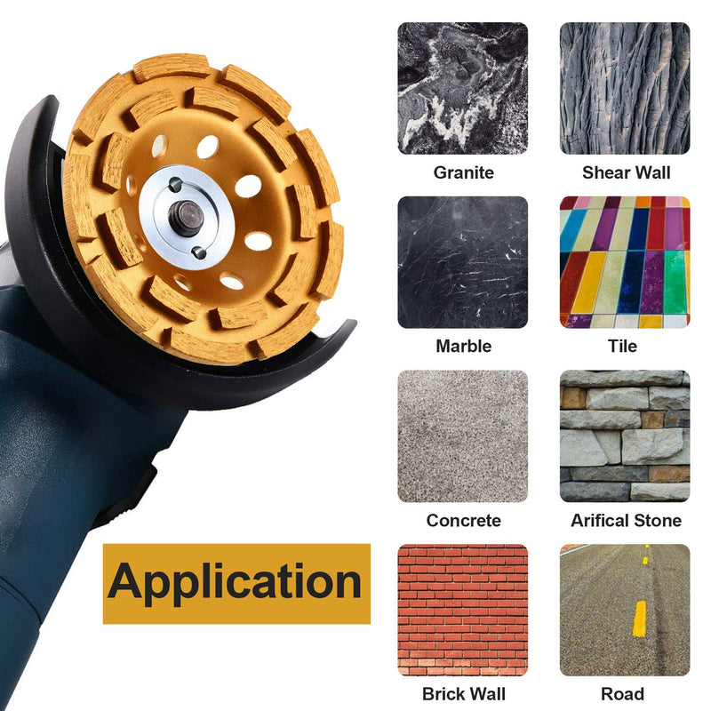Mudder 4 1/2 Inch Concrete Grinding Wheel 2 pcs Double Row Diamond Grinding Wheel 4 Inch 12 Segment Turbo Row Grinding Wheel Angle Grinder Disc for Grinder Polishing and Cleaning Stone Elegant Style 2.0