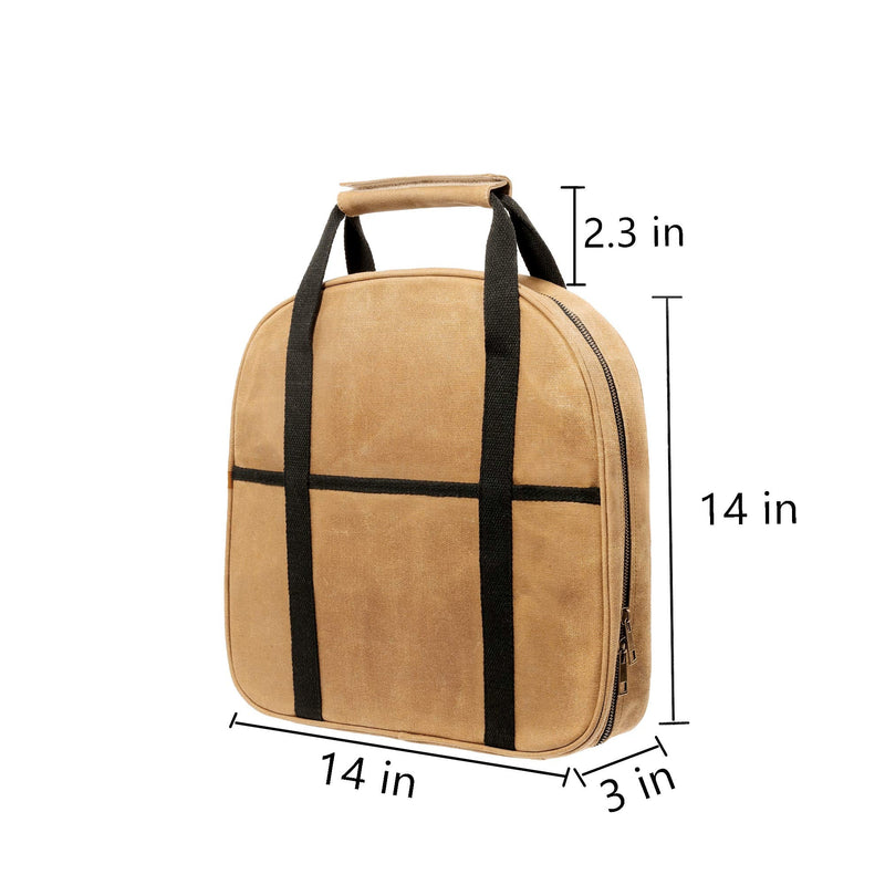 Denifiter Waxed Canvas Cable Bag, Multifunctional Repair Bag Heavy Duty Tool Bag, Waterproof (Khaki) Khaki